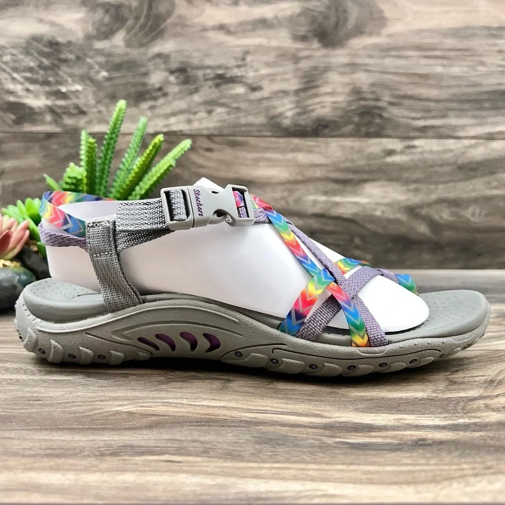 NIB Skechers Reggae Bright Direction Vegan Strappy Sport Sandal